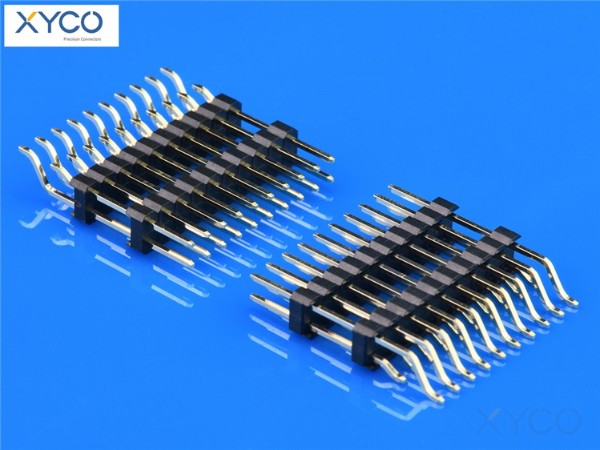 2.54mm双排双塑SMT90°排针